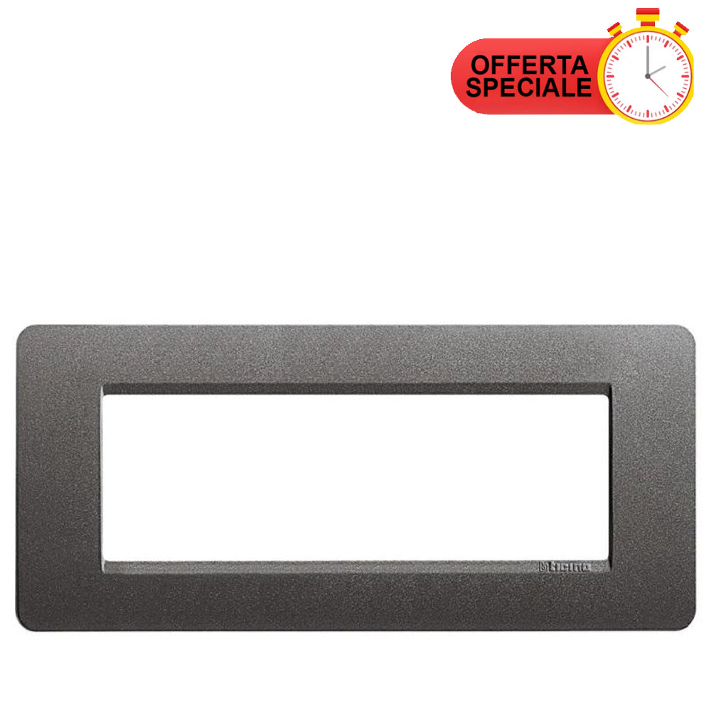 BTicino Matix Placca 6 Posti Iron AM4806LIR, special offer on a sleek electrical switch faceplate.