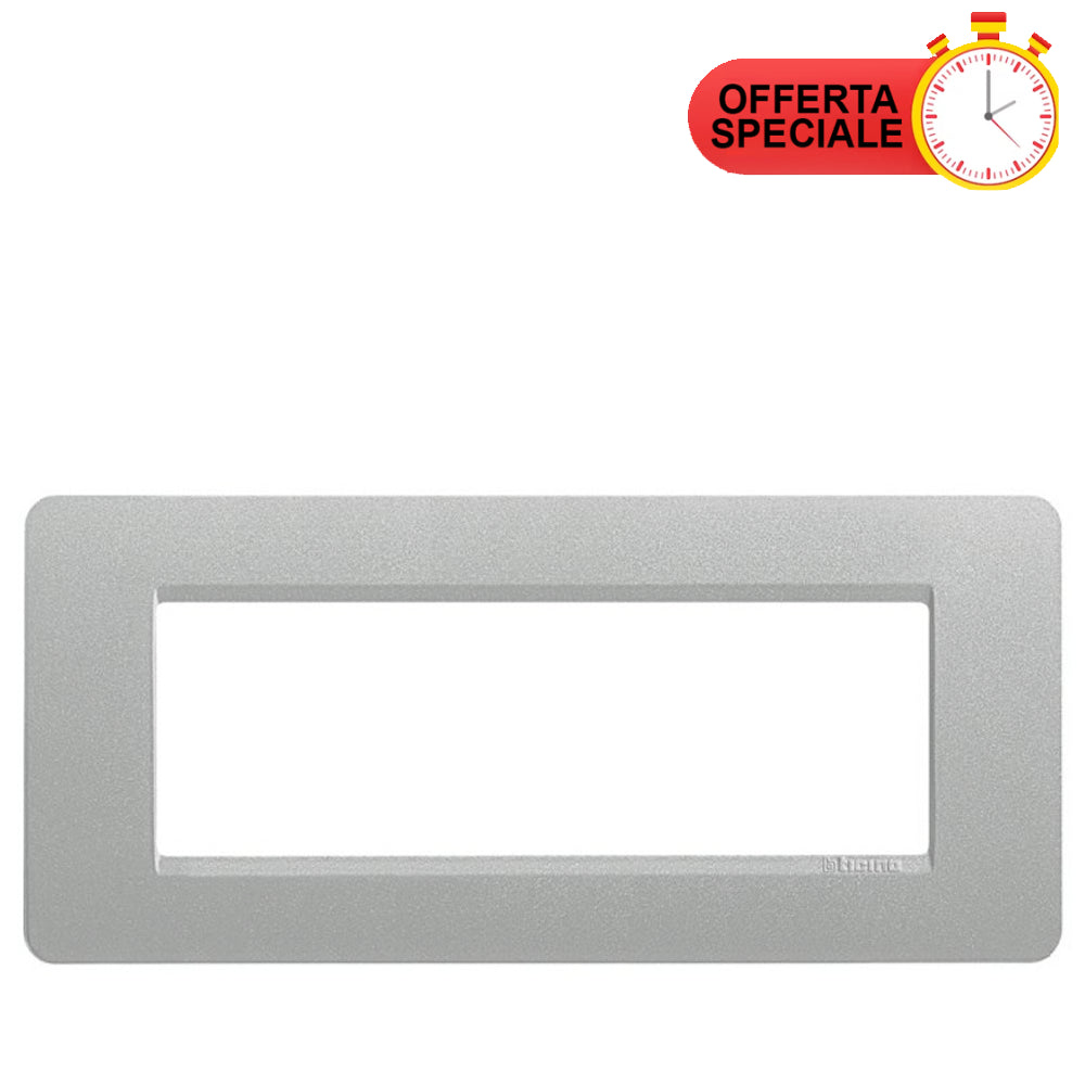 BTicino Matix Placca 6 Posti Silver AM4806LSL, stylish electrical switch plate, special offer.
