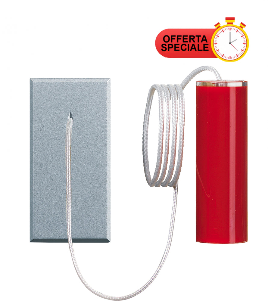 Bticino Axolute gray pull switch HC4033 with red cord, special offer banner included