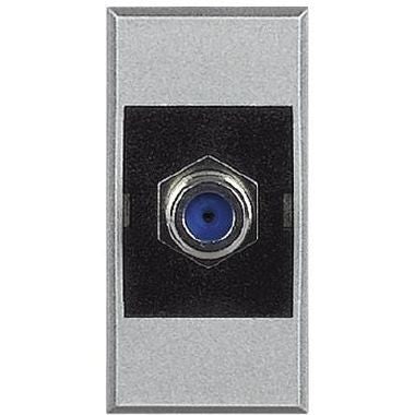 Bticino HC4269F TV socket type F with 75 ohm impedance featuring screw-on connection.