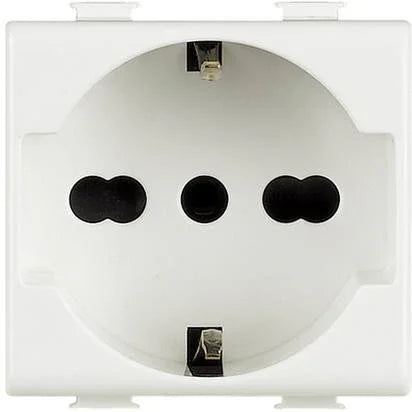 BTicino Matix Presa Schuko AM5440/16 - 2 Moduli, Tensione 250V, Corrente 10-16A, Design Elegante