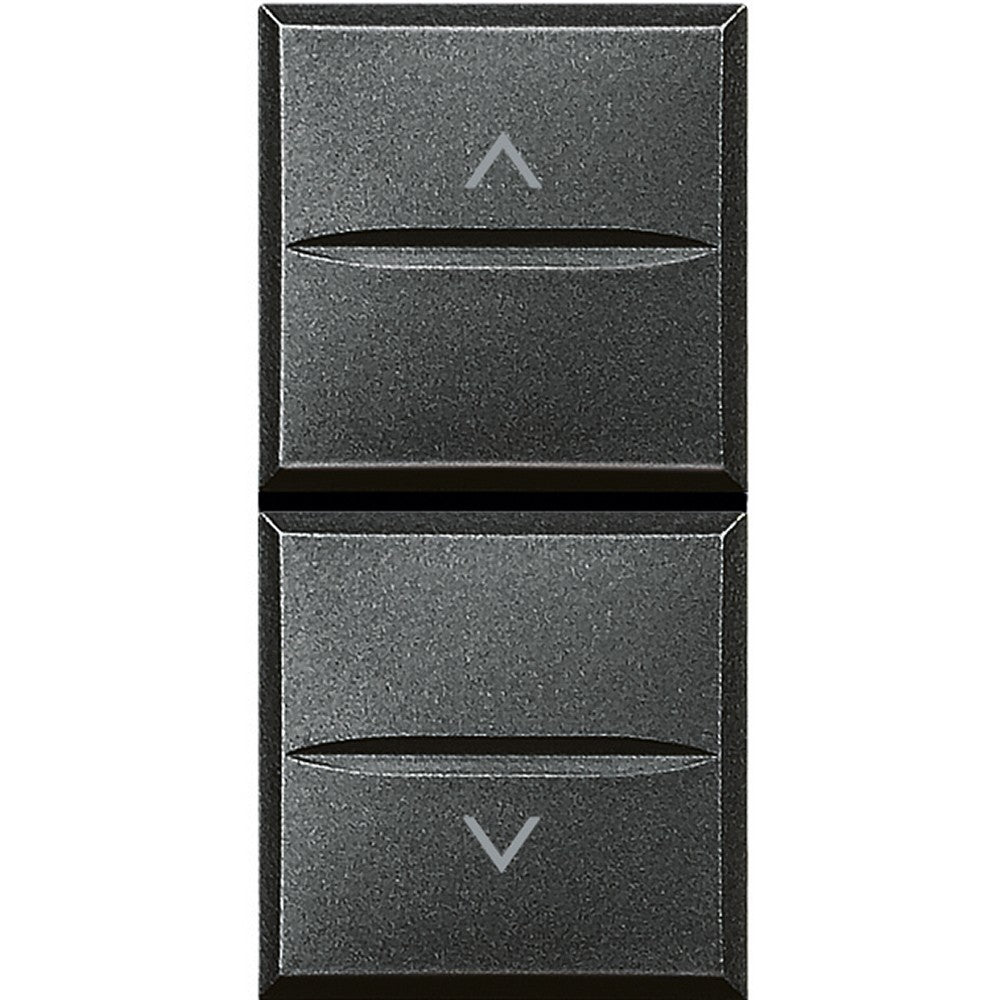 Bticino Axolute double push button switch HS4027 in antracite finish for 1P 16A 250Vac applications.