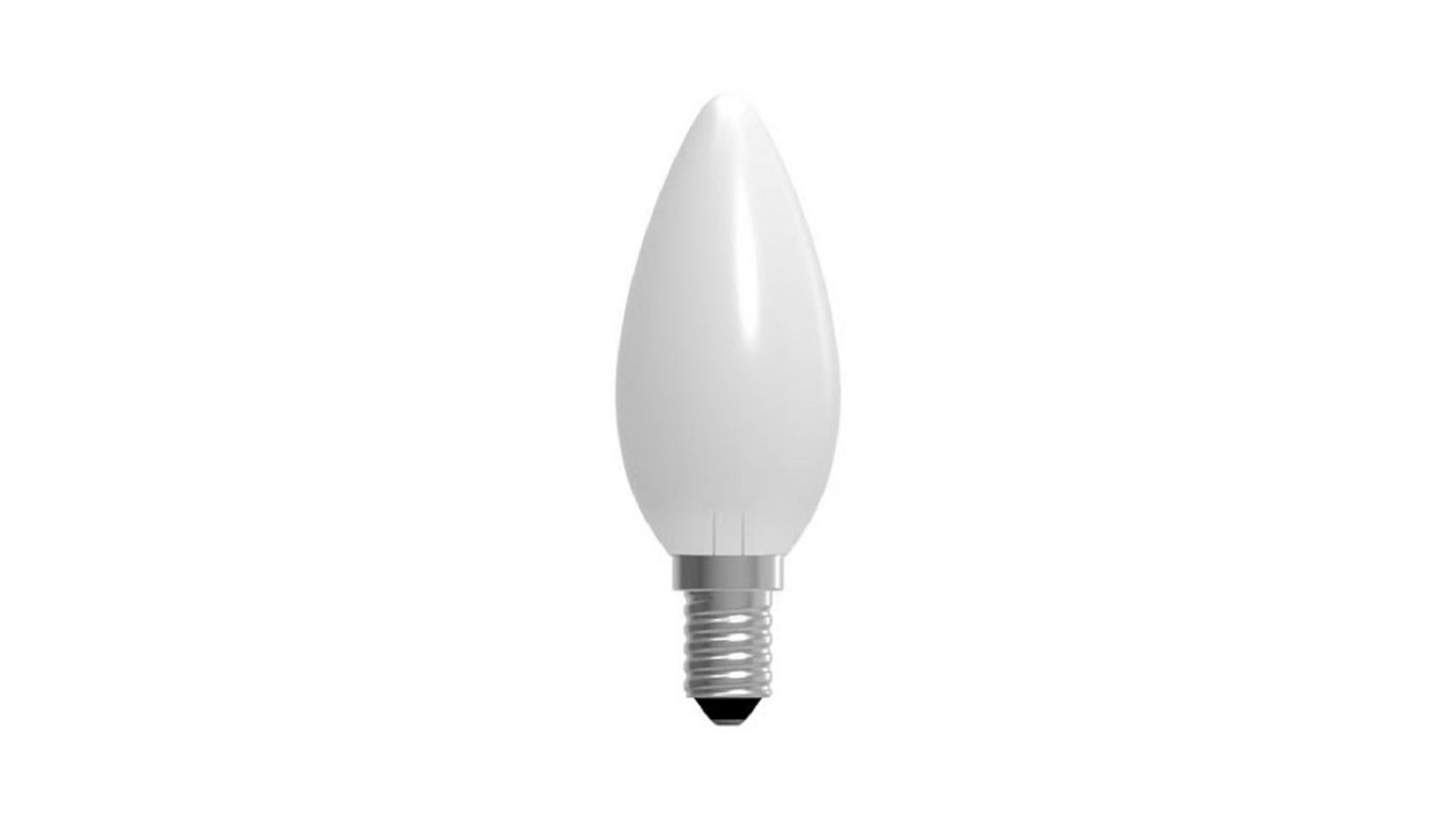 Imperia LED Oliva Opale 6W E14 bulb with a white finish, 4000K color temperature for versatile lighting.