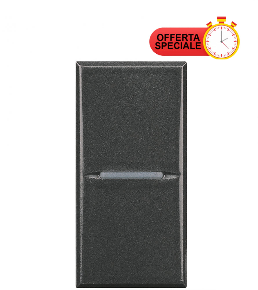 Bticino Axolute NC push button switch 1P 10A 250Vac in anthracite with special offer label