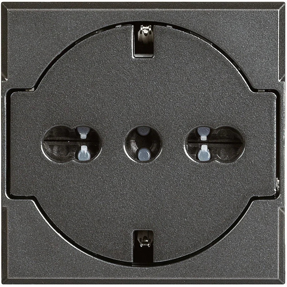 Presa Bipasso Flat BTicino Axolute 2P+T 10/16A HS4140/16F, Elegante Design Antracite, Sicurezza e Versatilità