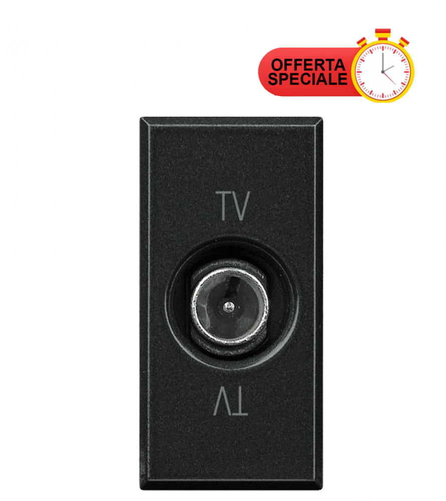 Bticino Axolute HS4202D TV socket, dark finish, perfect for home entertainment systems, special offer available.