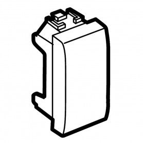 Dettaglio del falso modulo Bticino Matix colore bianco AM5000, per completare il design degli interruttori.