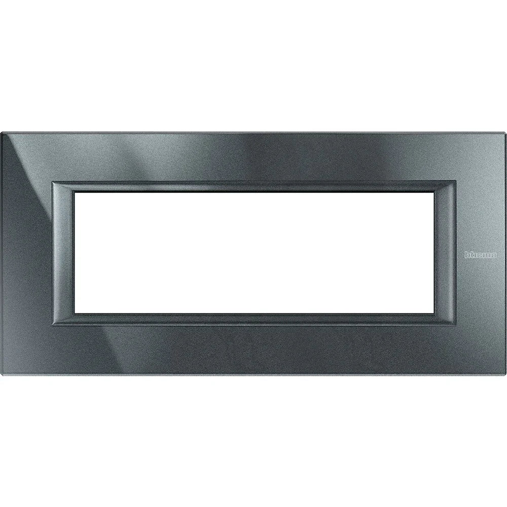 BTicino Axolute Placca 6 Moduli Antracite - Materiale Metallico HA4806HS - Design Elegante e Robusto