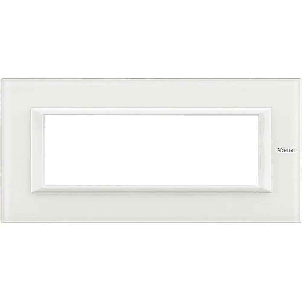 BTicino Axolute 6P Placca Vetro Bianco HA4806VBB - Elegante, Funzionale e Resistente ai Graffi