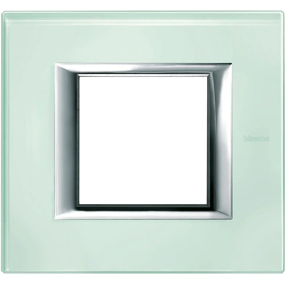 BTicino Axolute Placca 2P Vetro Kristall HA4802VKA - Design Elegante e Moderno, Facile Installazione
