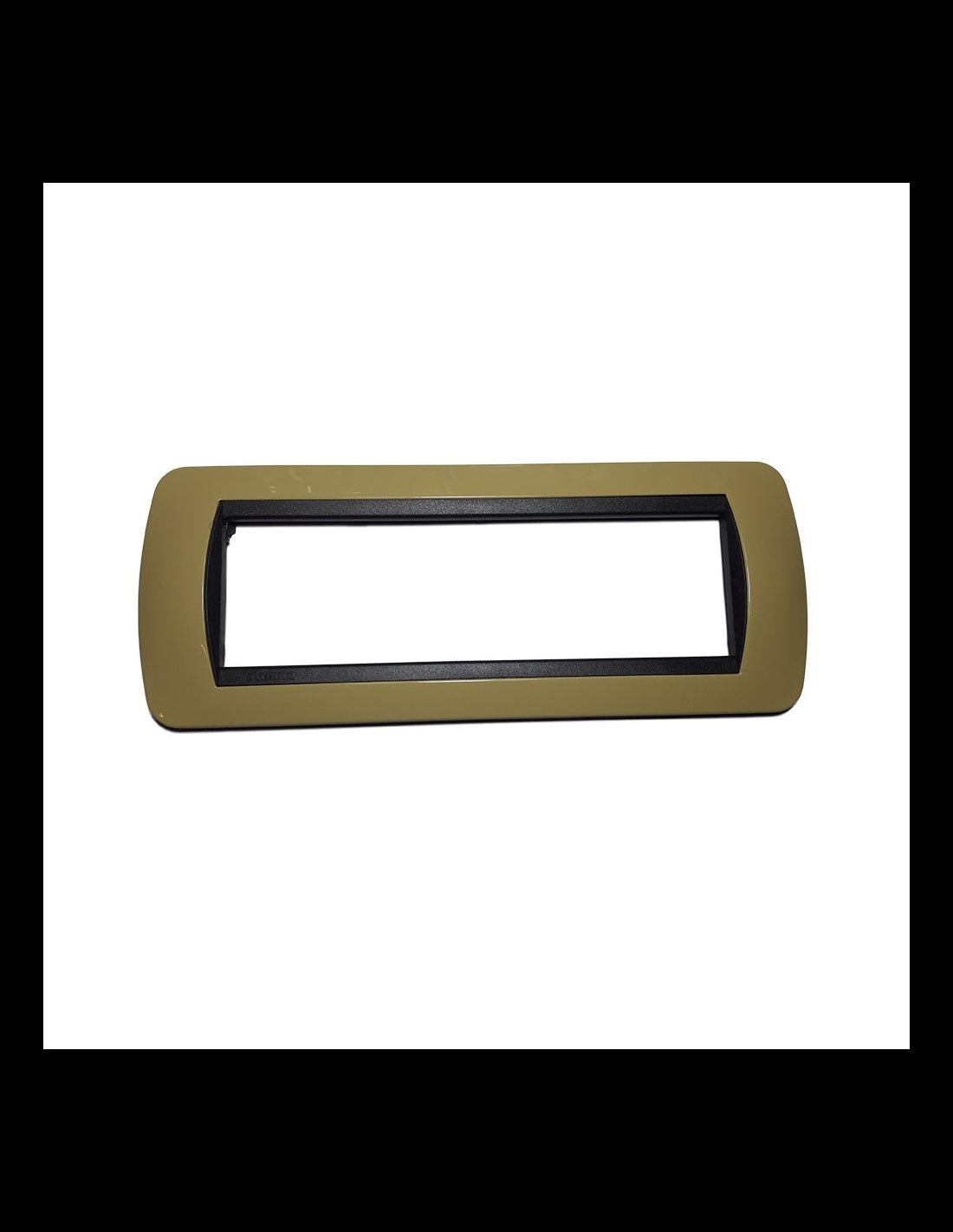 Living Int. Placca 7 posti giallo scooter L4807GT - metallo, 7 moduli, 80mm x 206mm, serie Livinglight, marchio BTicino.