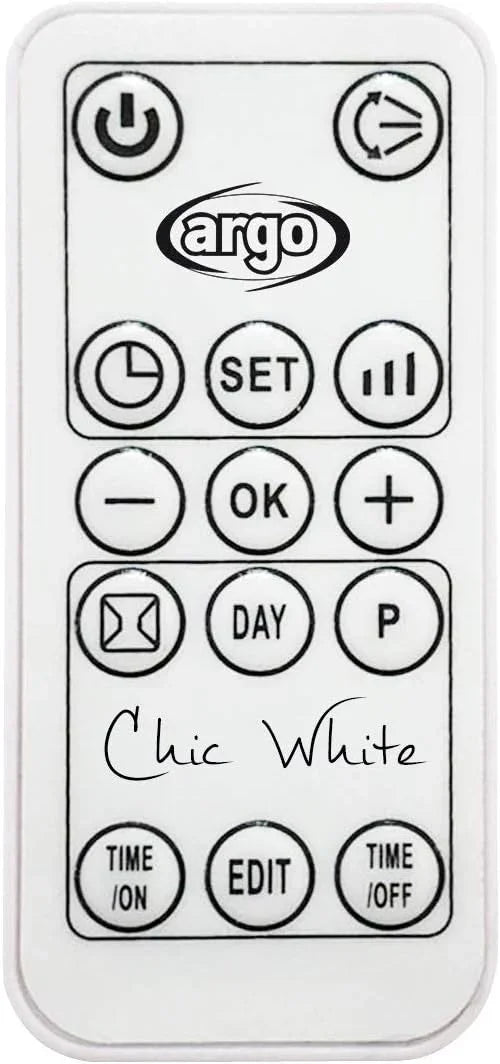 Termoventilatore Ceramico Argo Chic White 191070198 - 1200W-2000W, Silenzioso, Versatile e Ideale per Bagno