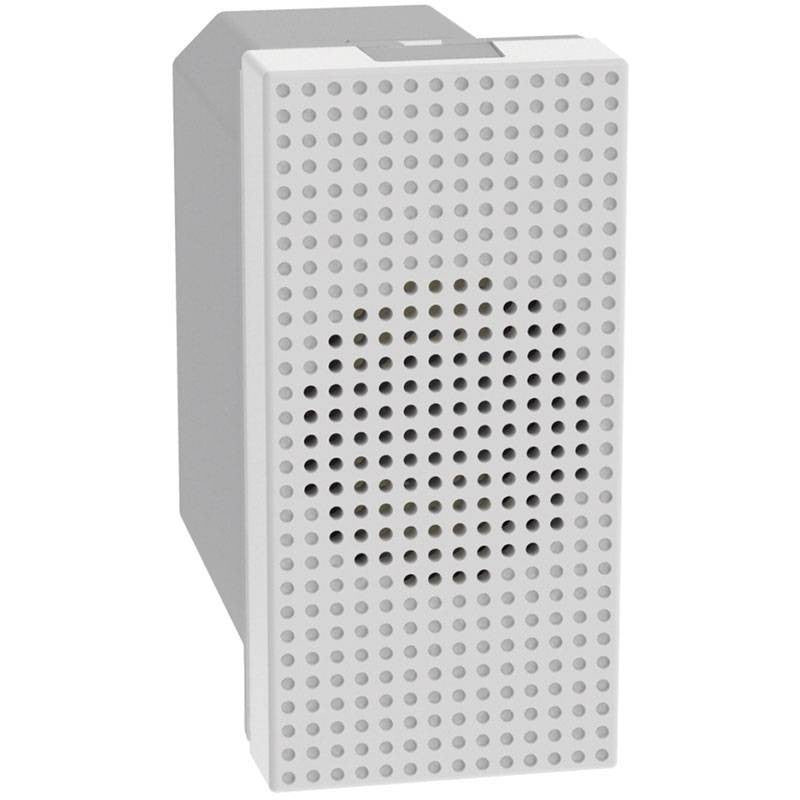 Ronzatore Bticino MatixGO 12V speaker module in white, 1 module, 5VA power, 80dB sound level.