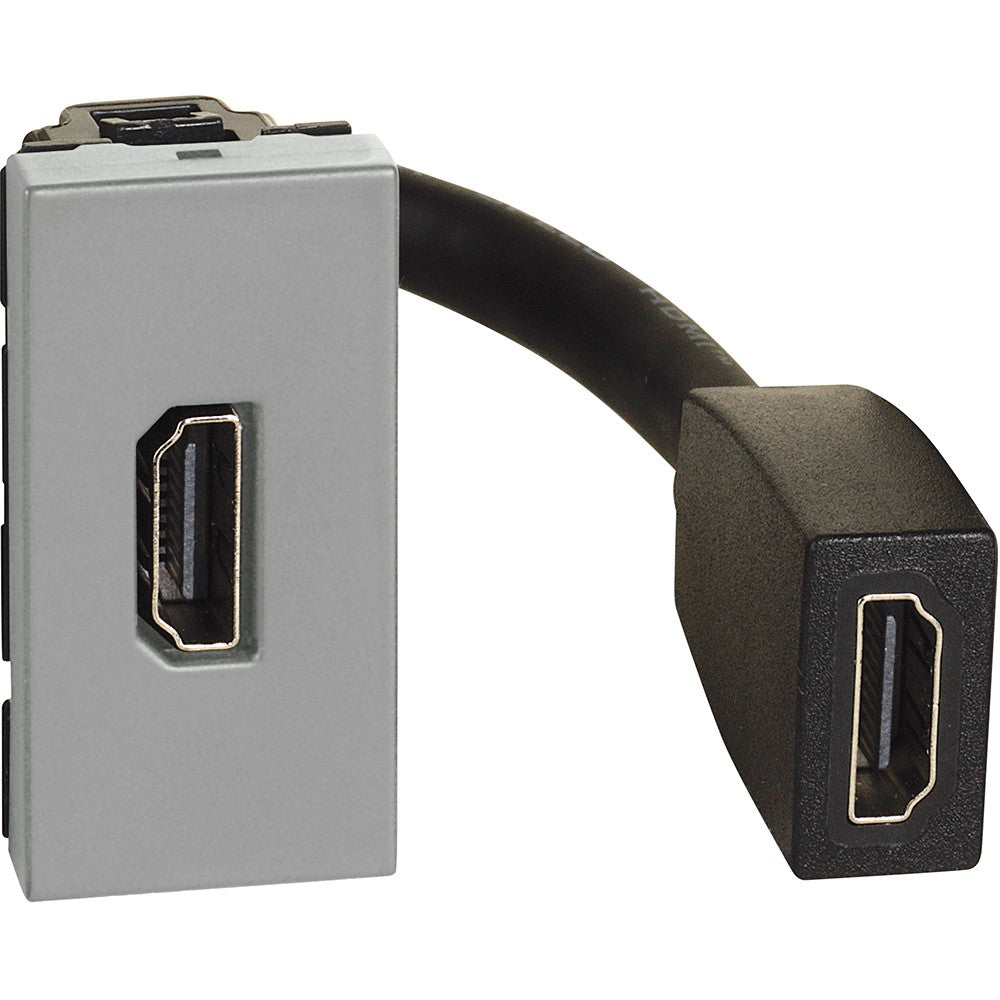 Connettore HDMI Bticino Living Now preconnesso K4284P grigio modulo 1 HDMI 2.0