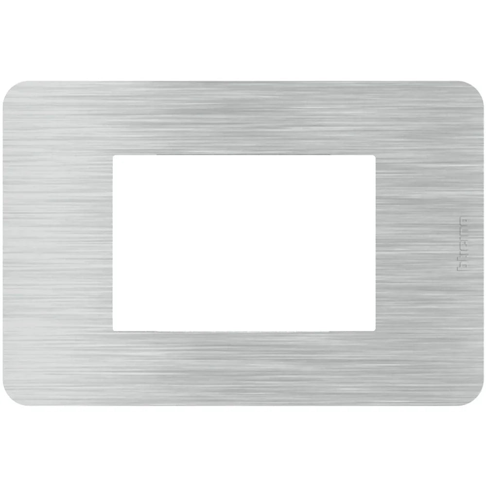 Placca BTicino MatixGO 3 Moduli Alluminio JA4803EA - Design Moderno e Facile Installazione