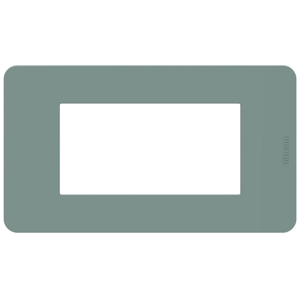 Placca BTicino MatixGO in agave, 4 moduli, in tecnopolimero, misura 84.2 x 147.2 mm.