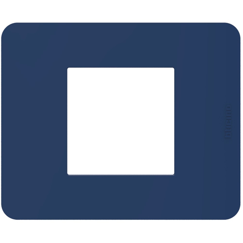 BTicino MatixGO blue 2-module plate JA4802TB, made of technopolymer, dimensions 84.2x102.2mm.