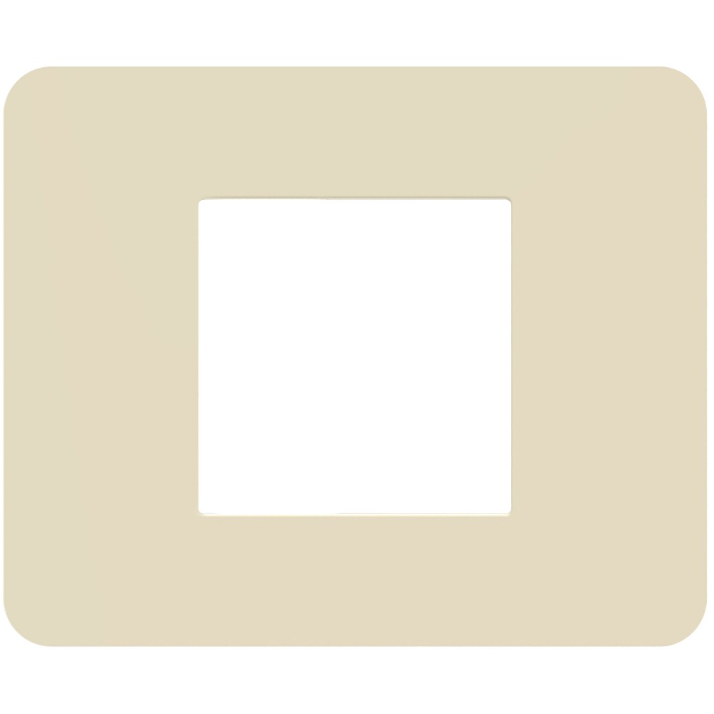 BTicino MatixGO 2-module ivory plate in technopolymer design, dimensions 84.2 x 102.2 mm.
