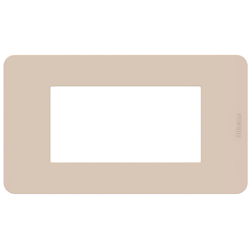 Placca Bticino MatixGO Ritual JA4804TR in beige, 4 modules, tecnopolimero, 84.2x147.2 mm.