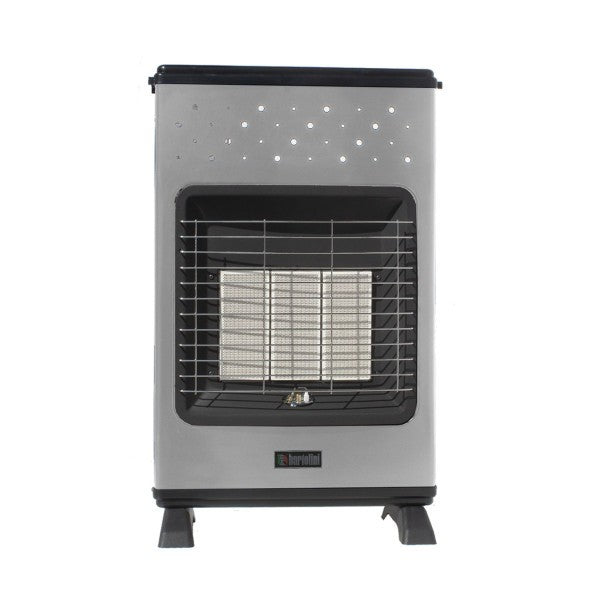 Stufa a metano Bartolini modello infrarossi Laura, colore grigio, design compatto e pratico, potenza 4.2 kW.