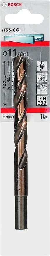 Punta HSS-CO Bosch 11 x 94 x 142 mm - Cobalto, Alta Durabilità, Cod. Articolo 2608585867