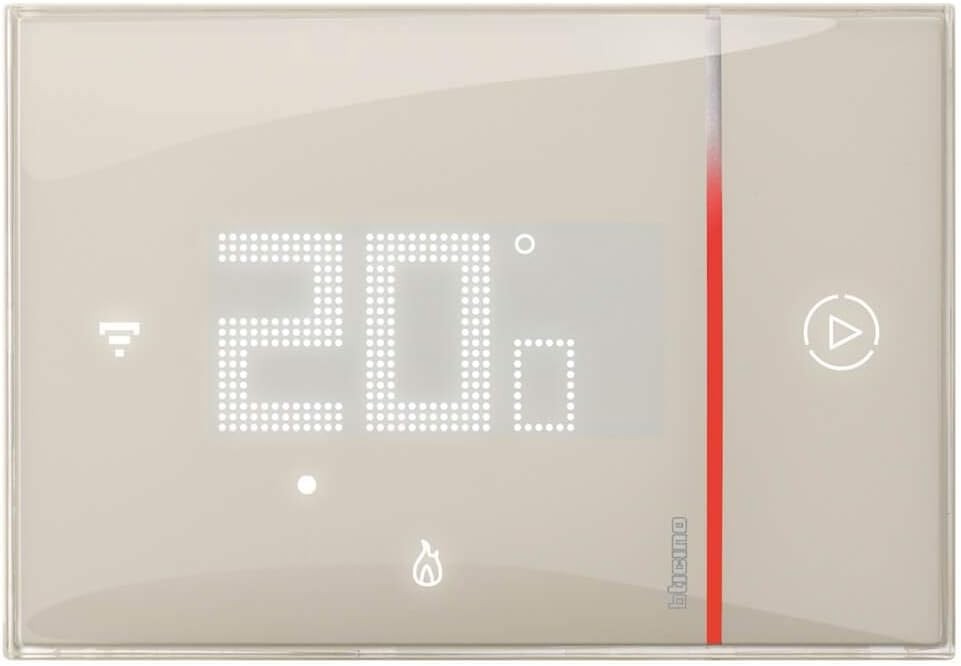 Termostato Connesso Bticino WIFI Smarther 2 Sabbia 230V con display digitale e connessione Wi-Fi.