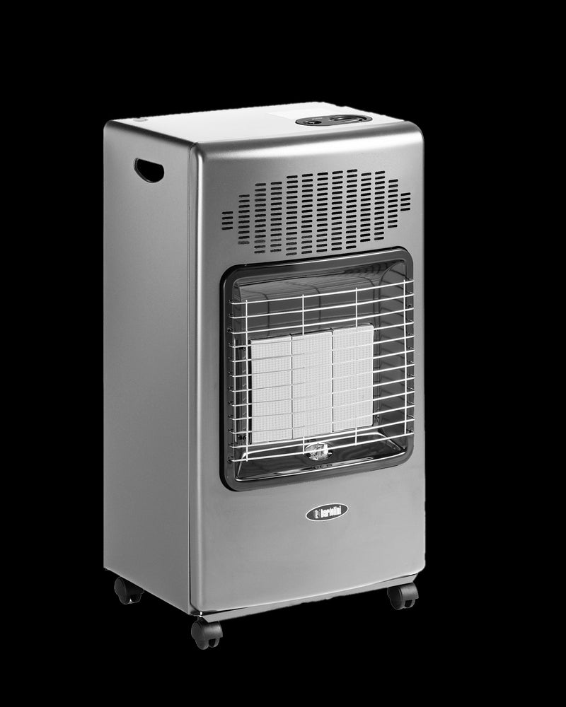 Stufa a gas GPL grigia Bartolini Helios con bruciatore infrarosso e piastra ceramica, 4200 Watt.