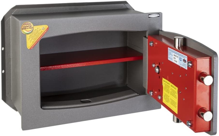 Cassaforte a muro Technomax "Technofort Diplo" DD/4 con serratura di alta sicurezza e apertura a sportello.