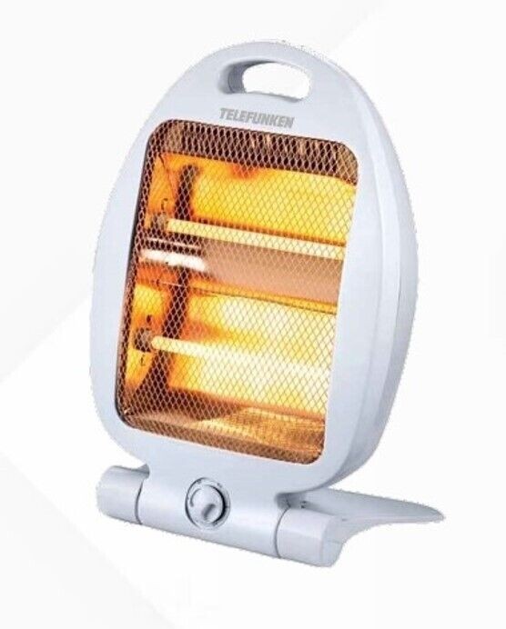 Telefunken Stufa Al Quarzo 400/800W, modern design, automatic tip-over protection, quartz tubes for efficient heating.