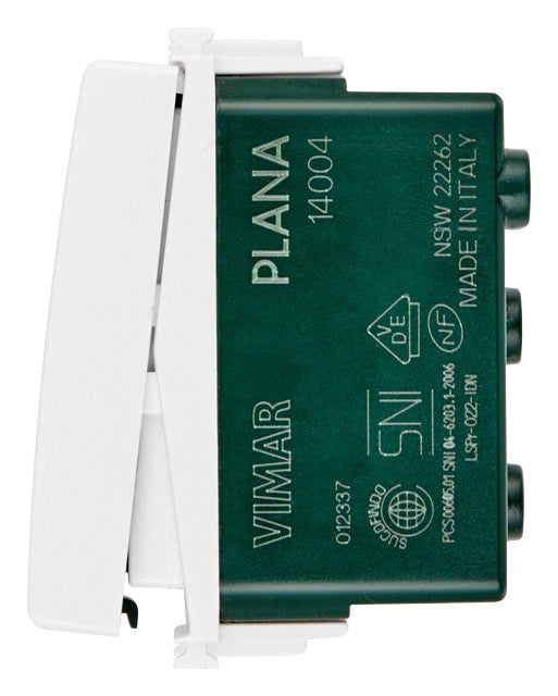 Vimar Plana deviatore 10A 14004, interruttore bianco retroilluminato per installazioni elettriche.