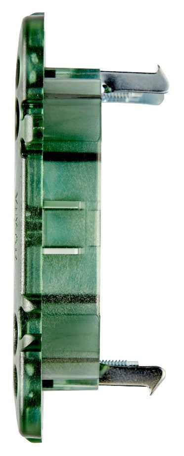 Supporto Vimar Plana 1 modulo con griffe per scatole tonde ø 60 mm, modello 14601, per installazioni da incasso.