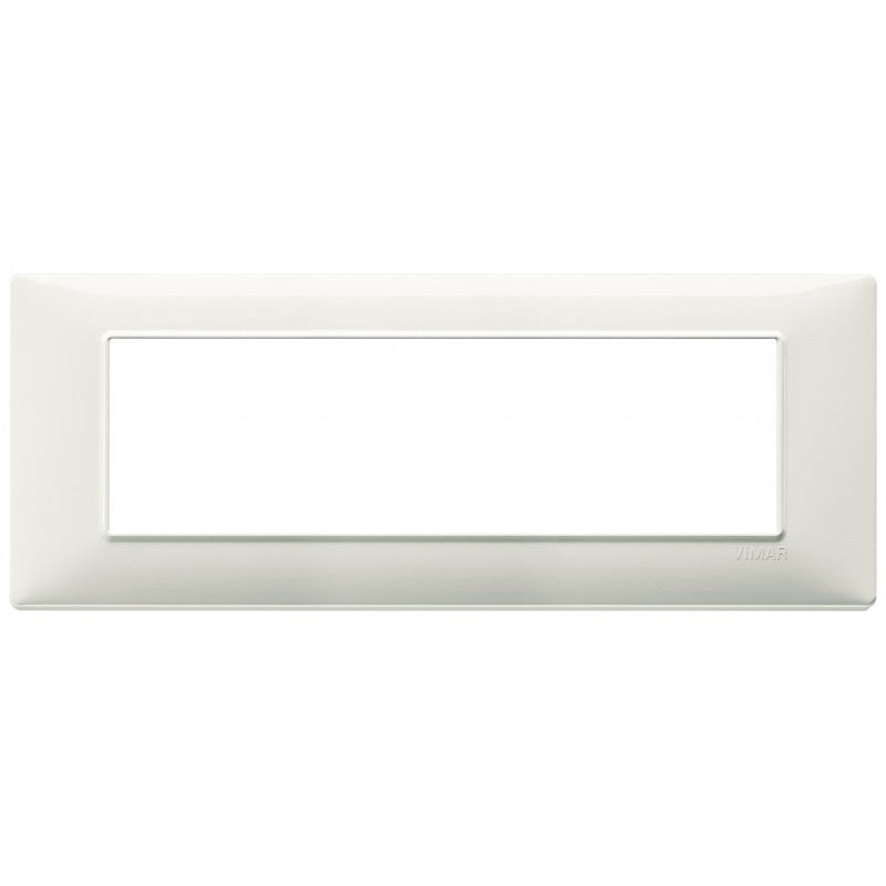 Vimar Plana 7-module switch plate in ivory color, designed for Plana series installations.