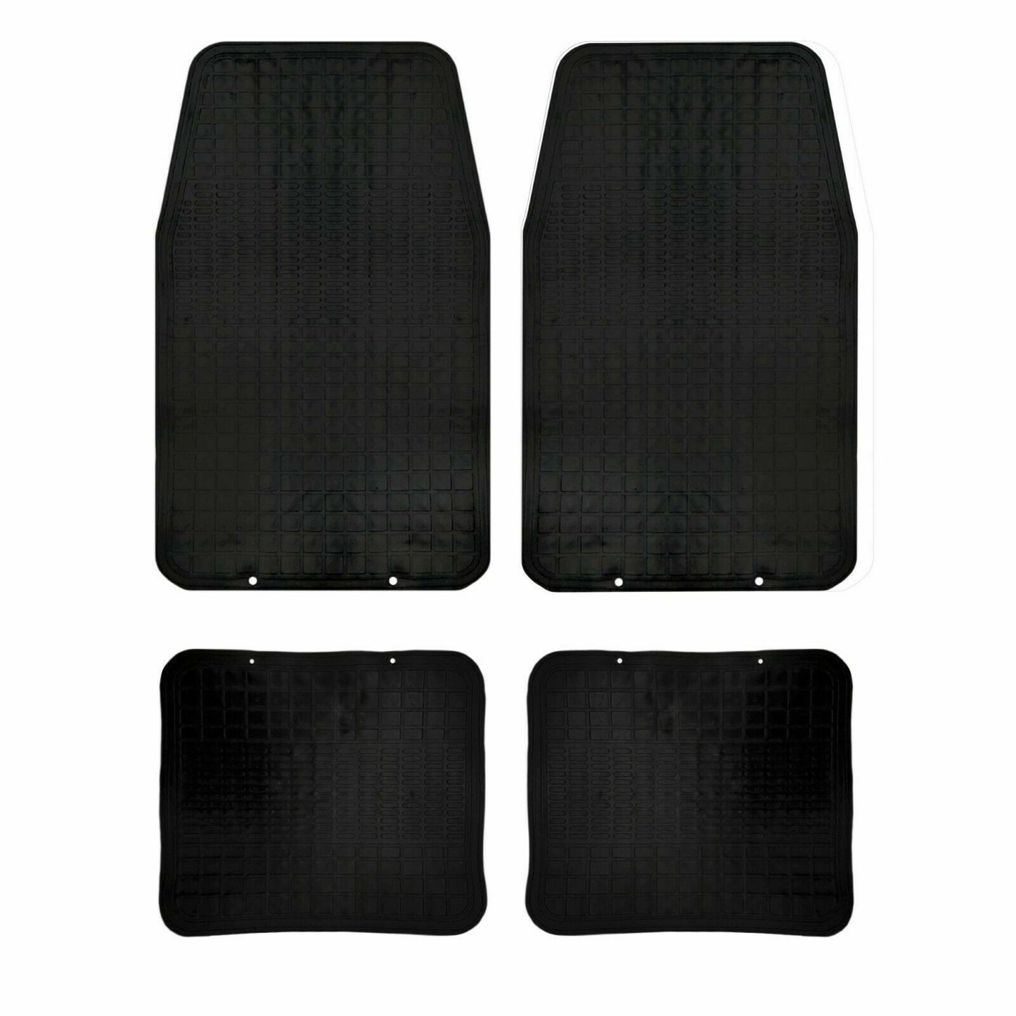 SET 4 TAPPETINI AUTO UNIVERSALI GOMMA TAPPETI RITAGLIABILI ANTISCIVOLO NERO