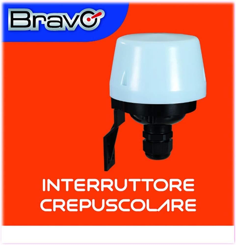 Interruttore Crepuscolare Bravo mod. 93003200 Soglia crepuscolare: da 5 a 50 lux