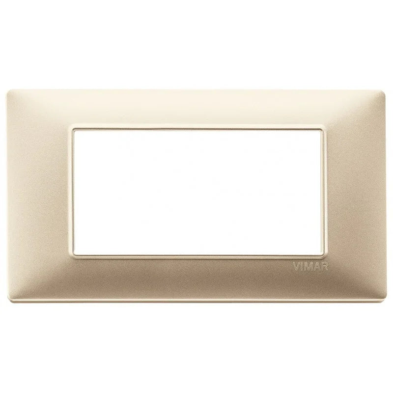 Placca Vimar Plana 4 Moduli Champagne Opaco 14654.22 - Design Elegante e Funzionale