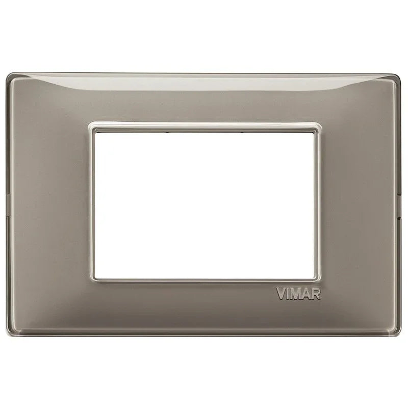 Placca Vimar Plana 3 Moduli Cenere 14653.40 - Design Elegante, Resistente in Tecnopolimero