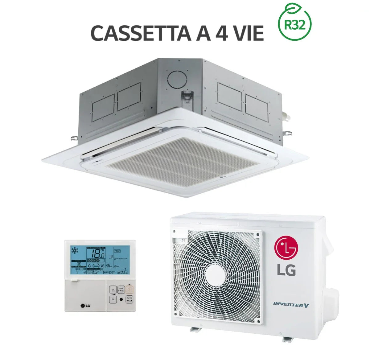 Climatizzatore LG Inverter CT24F.NB0 24000 BTU A++ R32 Wi-Fi Optional, Pannello Incluso, Pompa di Calore
