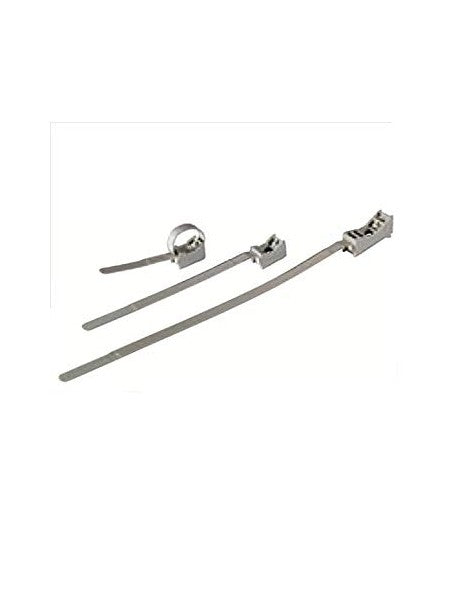 Clips fissatubo a fascetta in metallo, diversi modelli per tubi da 40mm a 63mm per applicazioni resistenti.