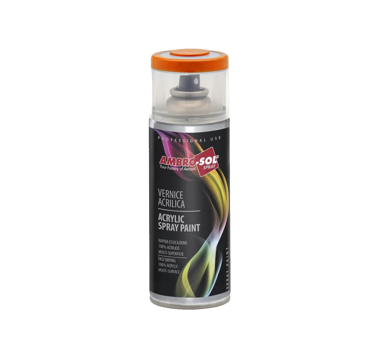 Ambro-Sol - Vernice Acrilica Spray Arancio Puro 400ml - Rapida Essiccazione, Alta Durabilità