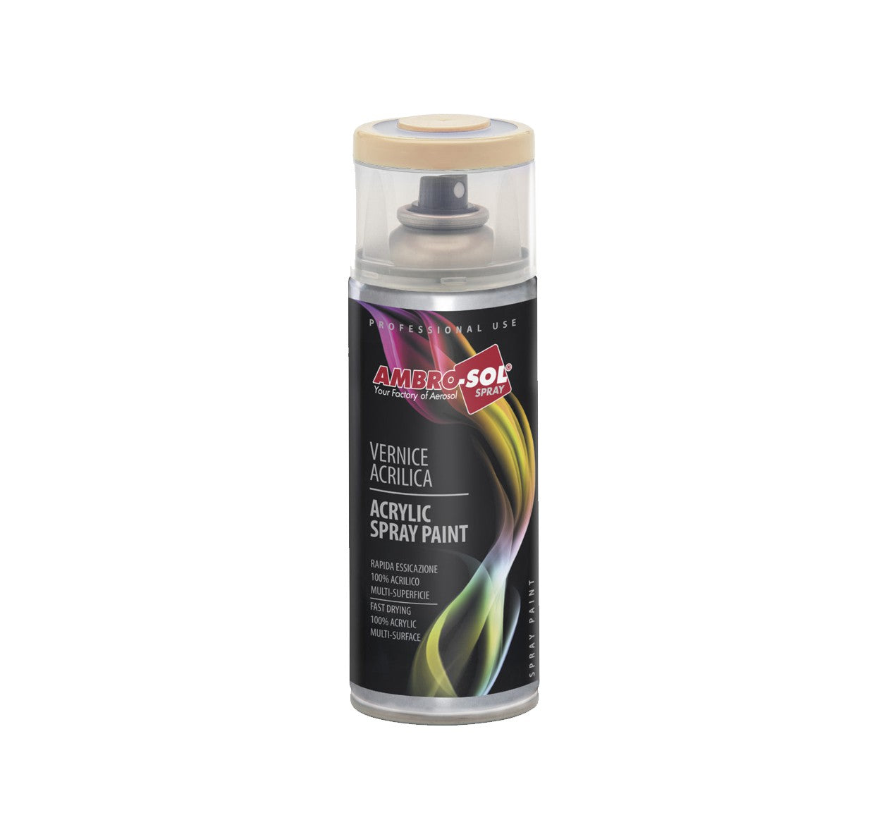 Ambro-Sol Vernice Acrilica Spray Paint in Avorio Chiaro, 400ml, quick-drying, multi-surface acrylic paint.