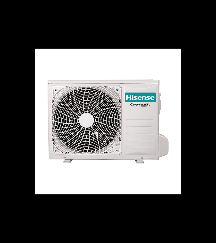Hisense dual inverter air conditioning unit, efficient outdoor compressor for 12+18 BTU system with gas R32.