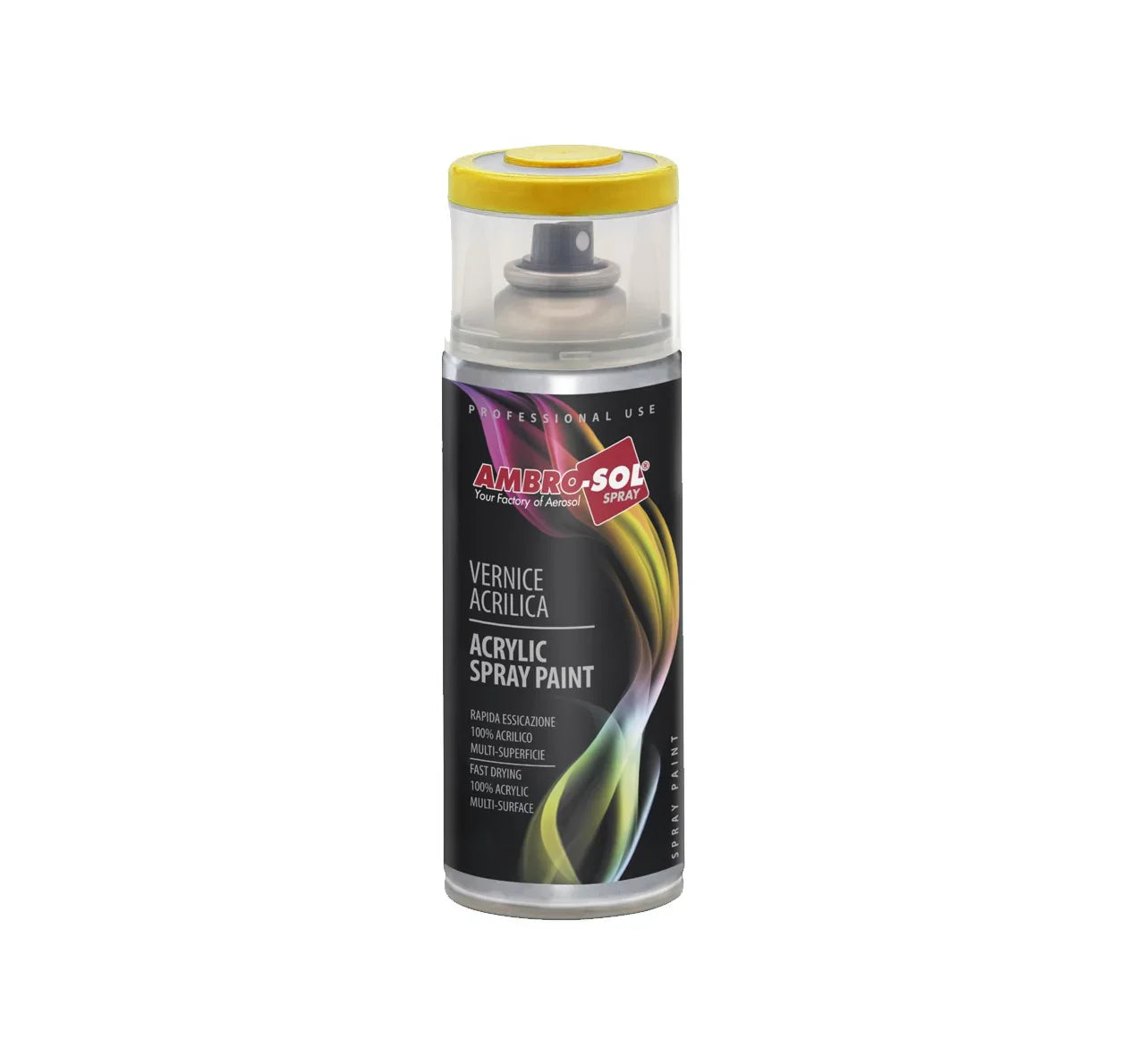 Ambro-Sol Vernice Acrilica Spray Giallo Cadmio 400ml - 100% Acrilico, Essiccazione Rapida, Multi-superficie