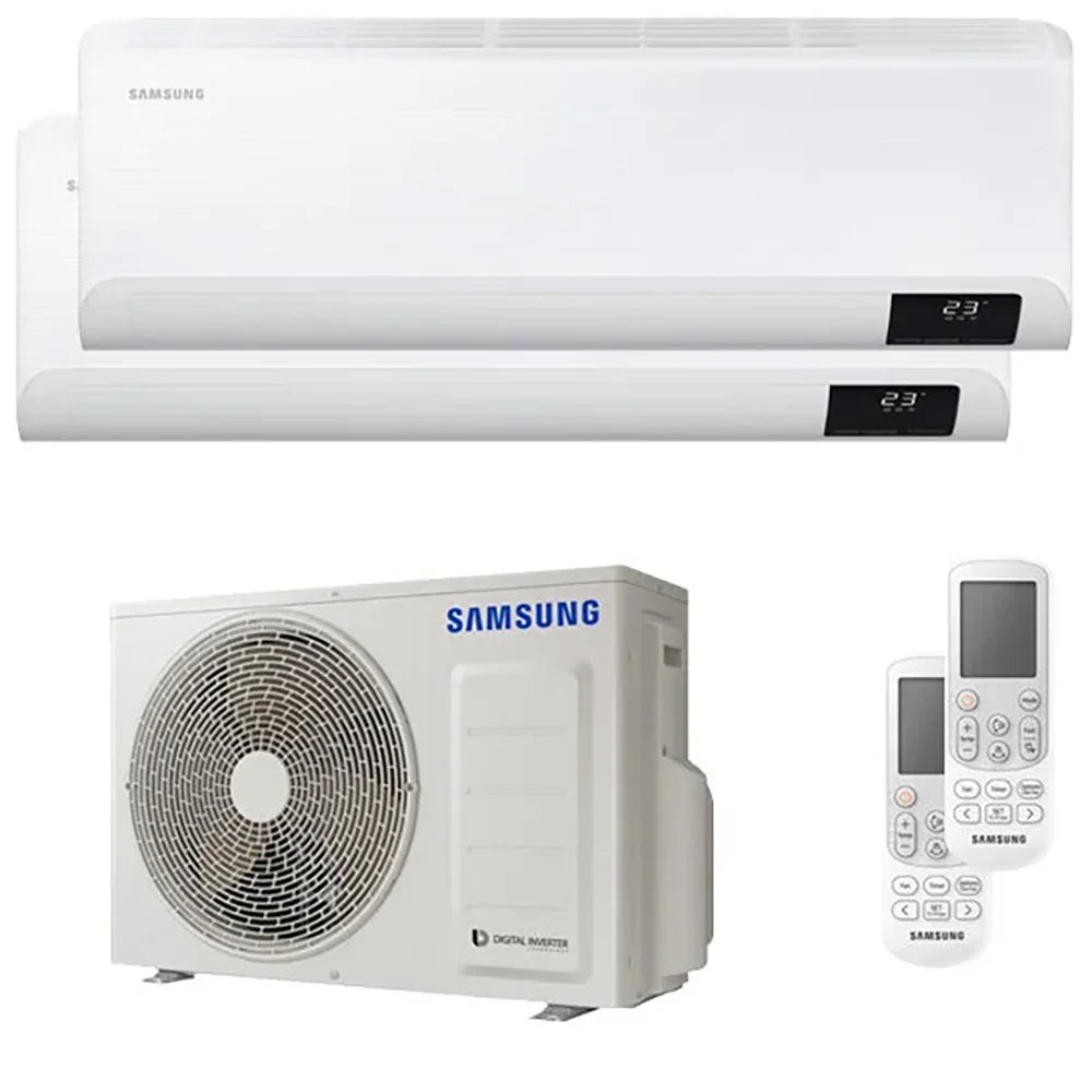 Samsung Climatizzatore Dual Split Inverter AJ040TXJ2K A+++ 24000 BTU Wi-Fi, Silenzioso e Efficiente