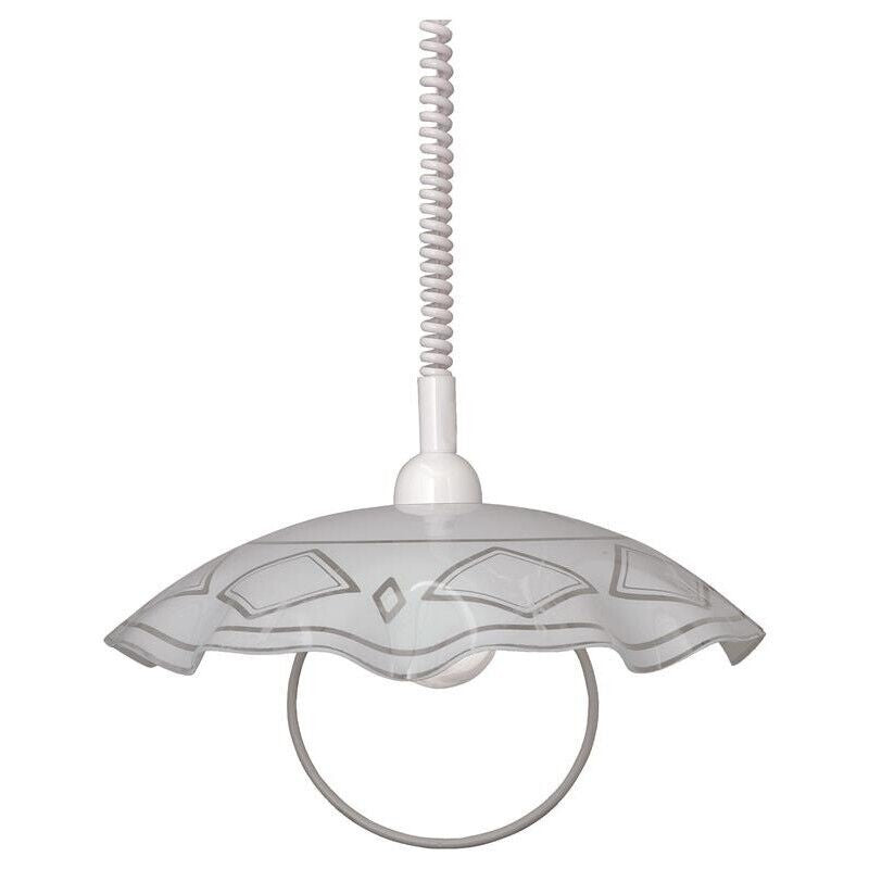 Brigida ceiling lamp with E27 socket, white plastic, elegant design, 50 cm height, modern decor lighting.