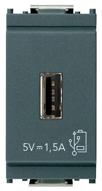 VIMAR Unità Alimentazione USB 5V 1,5A Grigio - SKU 16292, Design Elegante e Compatibilità Universale