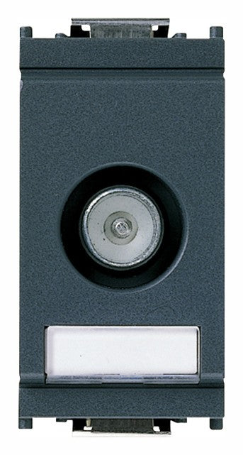 VIMAR Presa TV-RD-SAT passante grigio, con connettore maschio per segnali 5-2400 MHz, 10 dB attenuazione.