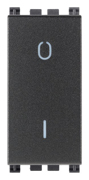 VIMAR grigio 2P 16AX interruttore illuminabile, tasto sostituibile per lampade, design moderno.