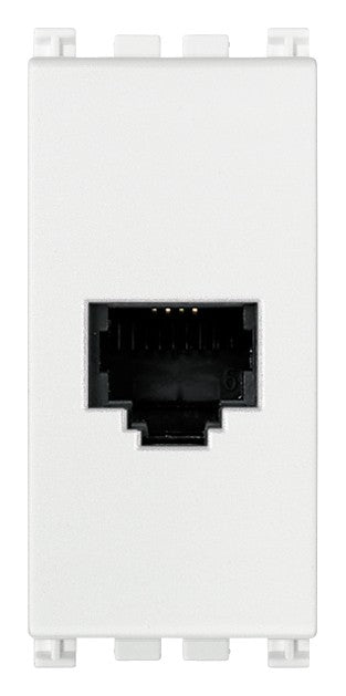 VIMAR Presa RJ11 6/4 bianco, 6 posizioni e 4 contatti, morsetti a vite, connettore telefonico bianco.