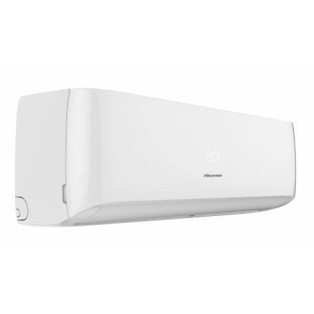 Hisense Easy Smart air conditioner unit with Wi-Fi, 24000 BTU, energy-efficient inverter technology.