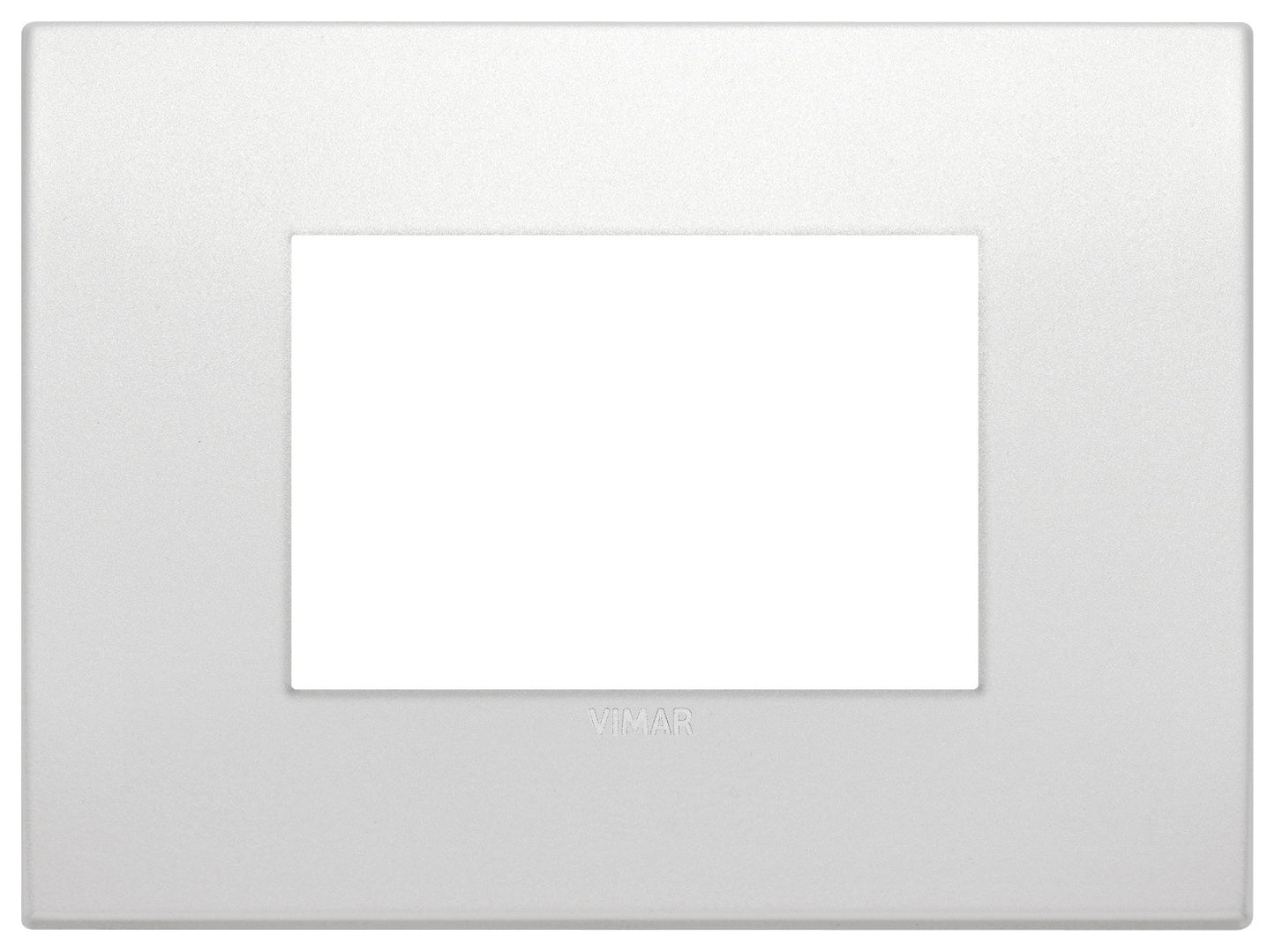 VIMAR Placca Classic 3M in perla matt finish, metal frame for three modules, stylish and modern design.
